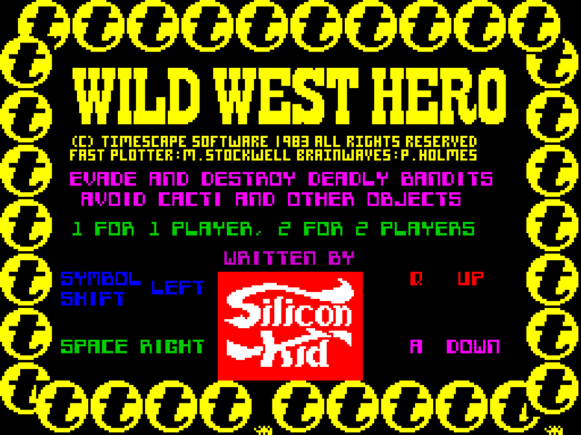 Wild West title screen for ZX Spectrum